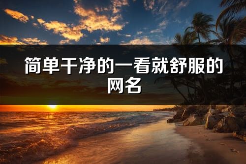 簡(jiǎn)單干凈的一看就舒服的網(wǎng)名