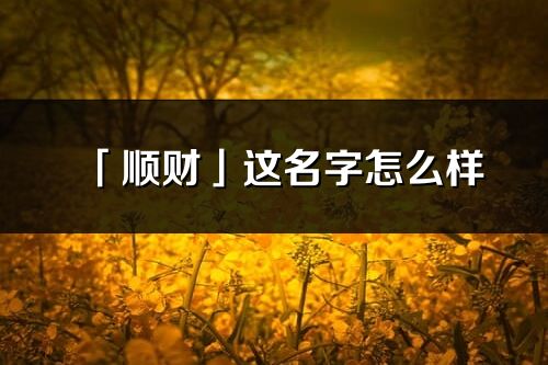 「順財(cái)」這名字怎么樣_順財(cái)?shù)拿纸忉? /></p><p><b>順在名字里的含義：</b>順指溫和、順利之義</p><p><b>順在名字里的寓意：</b>風(fēng)調(diào)雨順、溫和嫻熟、馬到成功</p><p><b>財(cái)?shù)囊馑迹?/b>金錢(qián)和物資：財(cái)產(chǎn)。財(cái)富。財(cái)經(jīng)。財(cái)貿(mào)。財(cái)東。財(cái)政。財(cái)務(wù)。財(cái)會(huì)（<b>kuài </b>）。</p><p><b>順財(cái)名字寓意：</b><span style=