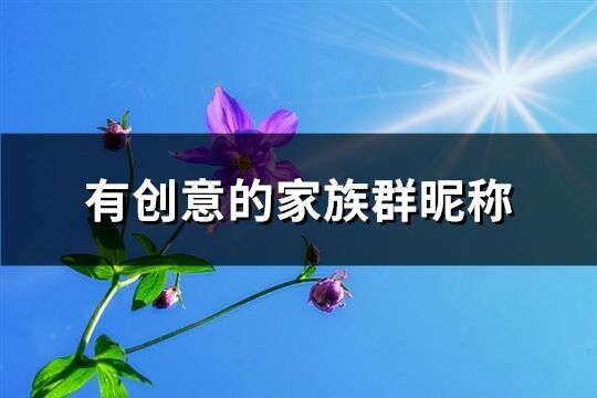 有創(chuàng)意的家族群昵稱(精選249個(gè))