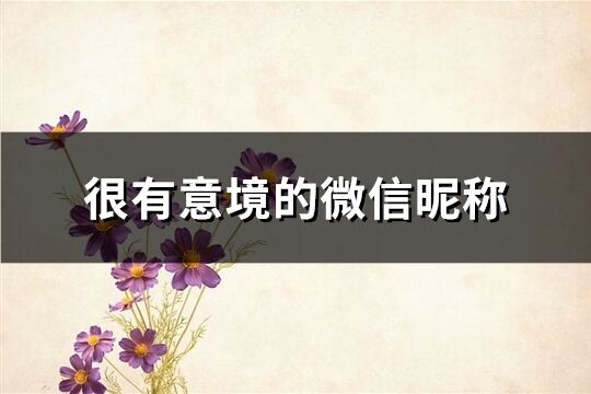 很有意境的微信昵稱(精選419個)