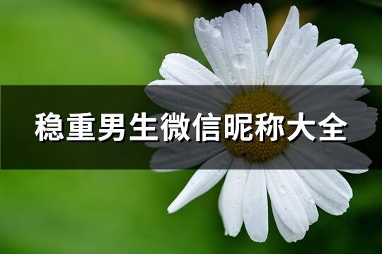 穩重男生微信昵稱大全(共1064個)
