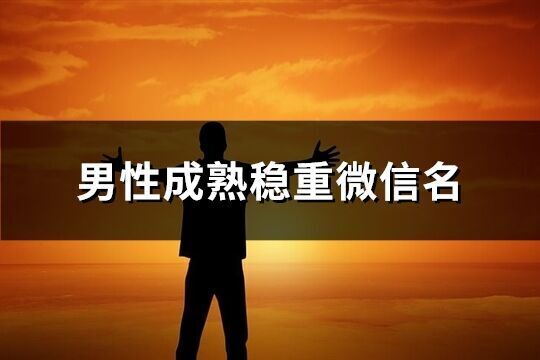 男性成熟穩(wěn)重微信名(優(yōu)選944個(gè))
