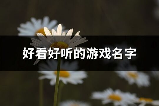 好看好聽的游戲名字(340個(gè))