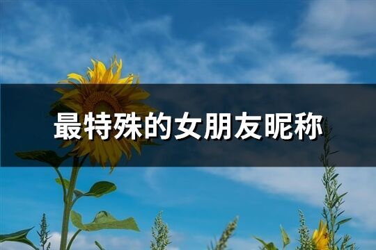 最特殊的女朋友昵稱(精選98個)