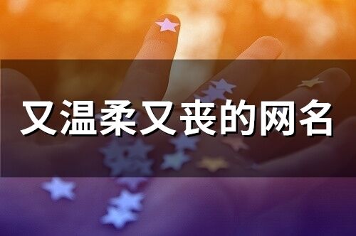 又溫柔又喪的網名(精選67個)