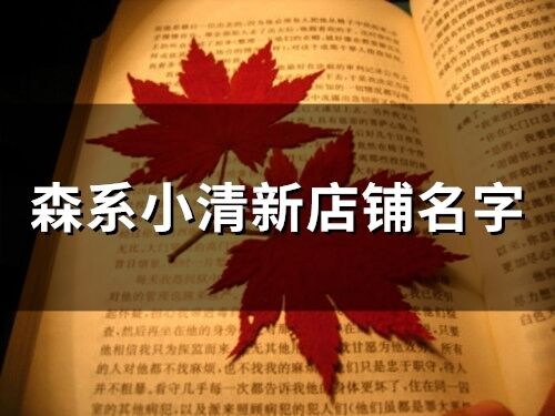 森系小清新店鋪名字(69個(gè))