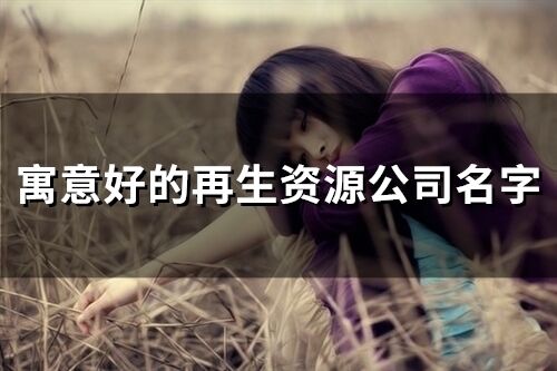 寓意好的再生資源公司名字(63個)