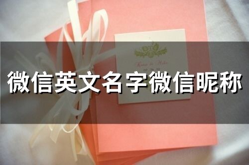 微信英文名字微信昵稱(精選88個)