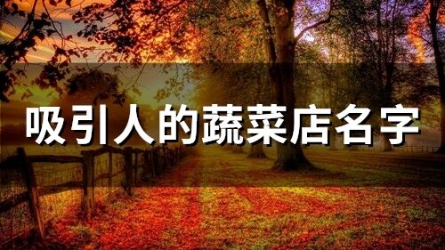 吸引人的蔬菜店名字(精選208個)