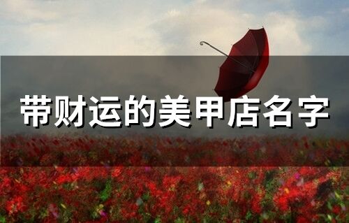 帶財運的美甲店名字(精選113個)