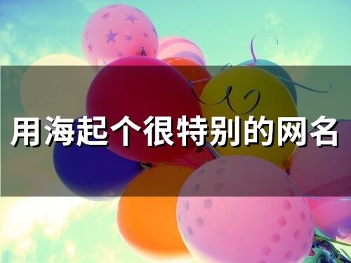 用海起個很特別的網名(精選181個)