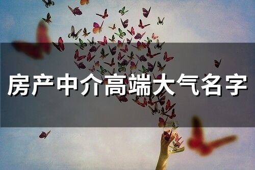 房產(chǎn)中介高端大氣名字(127個)