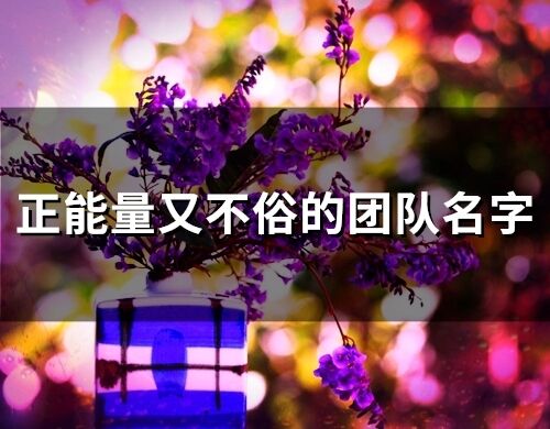 正能量又不俗的團隊名字(85個)