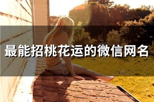 最能招桃花運的微信網名(120個)