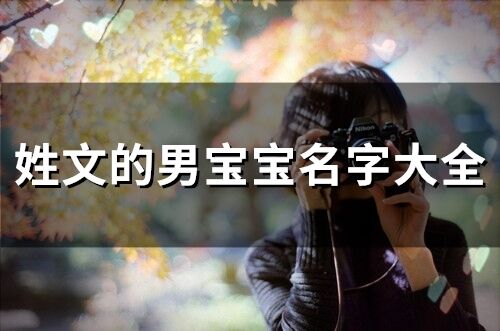 姓文的男寶寶名字大全 文姓取名字大全男孩
