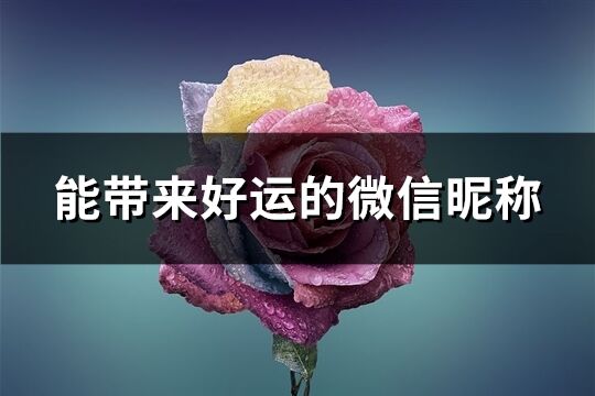 能帶來(lái)好運(yùn)的微信昵稱(chēng)(共2803個(gè))