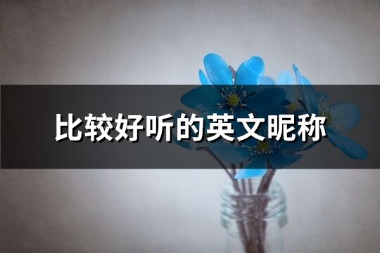 比較好聽的英文昵稱(精選247個)