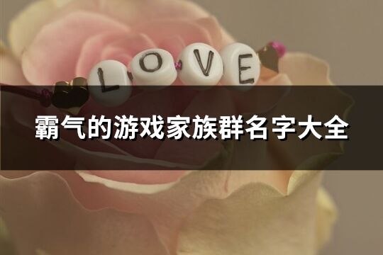 霸氣的游戲家族群名字大全(455個(gè))
