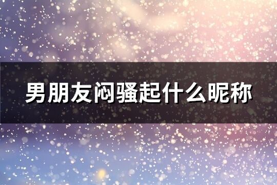 男朋友悶騷起什么昵稱(共124個)