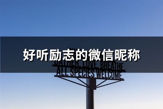 好聽勵志的微信昵稱(119個)