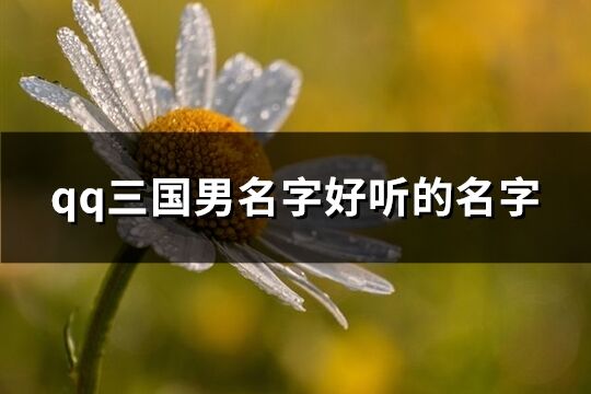 qq三國(guó)男名字好聽的名字(159個(gè))