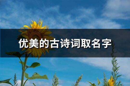 優美的古詩詞取名字(共119個)