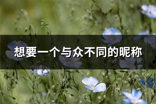 想要一個與眾不同的昵稱(精選338個)