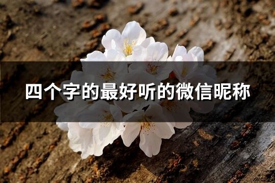四個字的最好聽的微信昵稱(共845個)