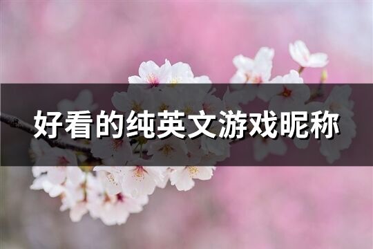 好看的純英文游戲昵稱(精選151個)