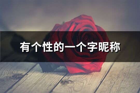 有個性的一個字昵稱(共259個)