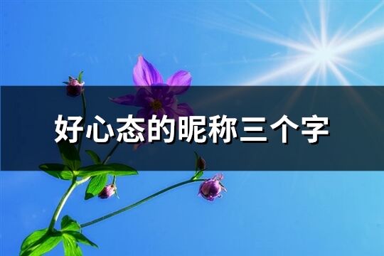 好心態的昵稱三個字(優選420個)