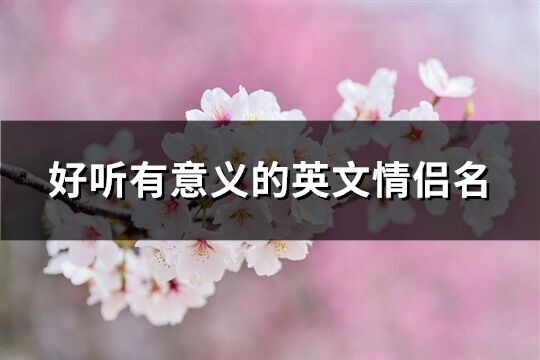 好聽有意義的英文情侶名(62個)