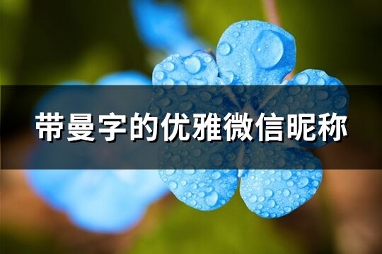 帶曼字的優(yōu)雅微信昵稱(共68個)