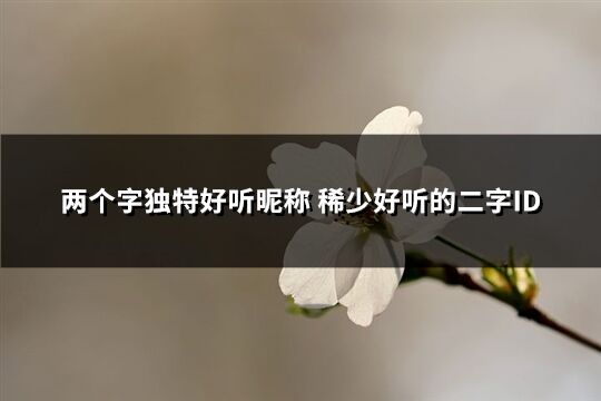 兩個字獨特好聽昵稱 稀少好聽的二字ID(優選595個)