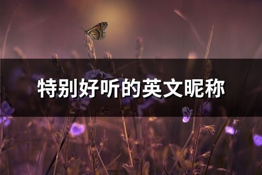 特別好聽的英文昵稱(共266個)