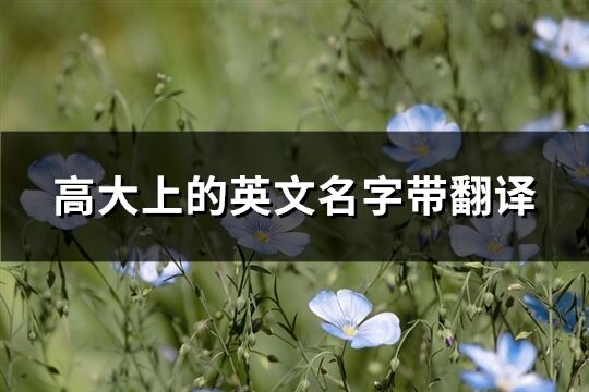 高大上的英文名字帶翻譯(共90個)