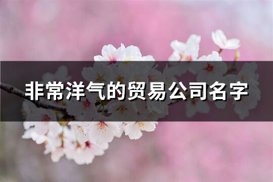 非常洋氣的貿易公司名字(優選460個)