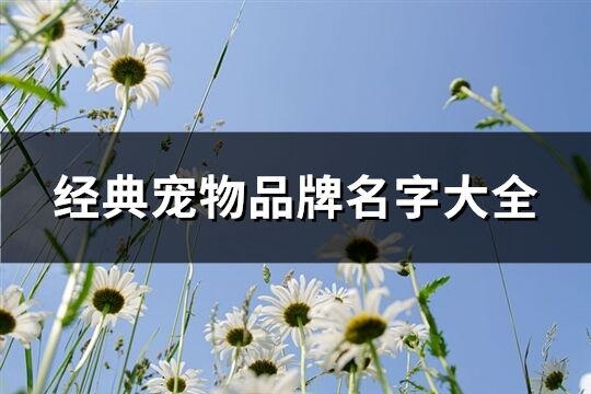 經典寵物品牌名字大全(共494個)