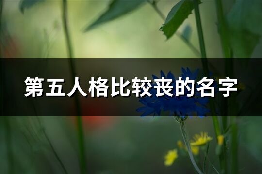 第五人格比較喪的名字(精選200個)