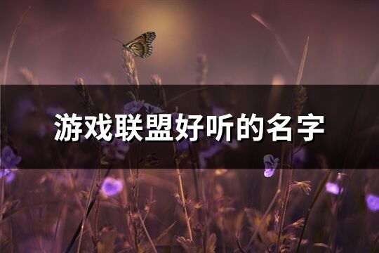游戲聯(lián)盟好聽的名字(優(yōu)選990個)