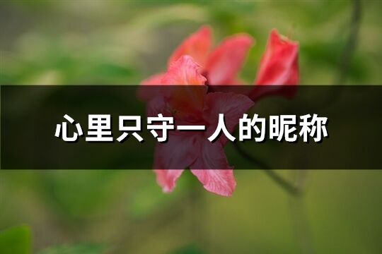 心里只守一人的昵稱(共106個)