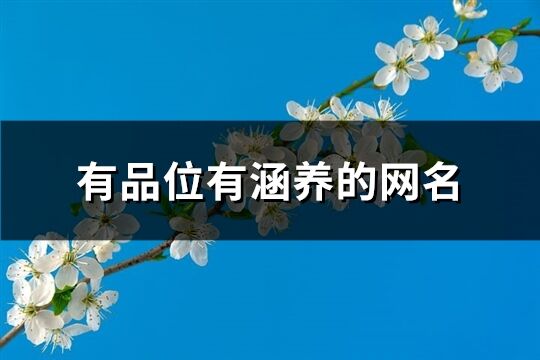 有品位有涵養(yǎng)的網(wǎng)名(精選898個)