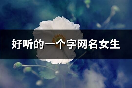 好聽的一個字網名女生(共294個)