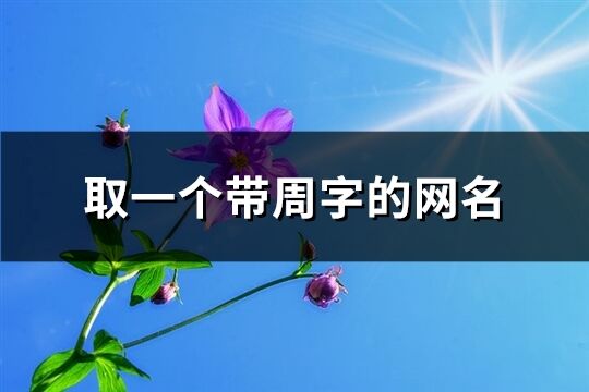 取一個(gè)帶周字的網(wǎng)名(優(yōu)選117個(gè))