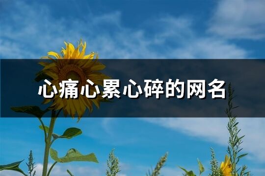 心痛心累心碎的網名(優選632個)