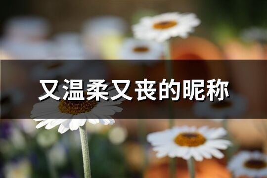 又溫柔又喪的昵稱(精選360個)