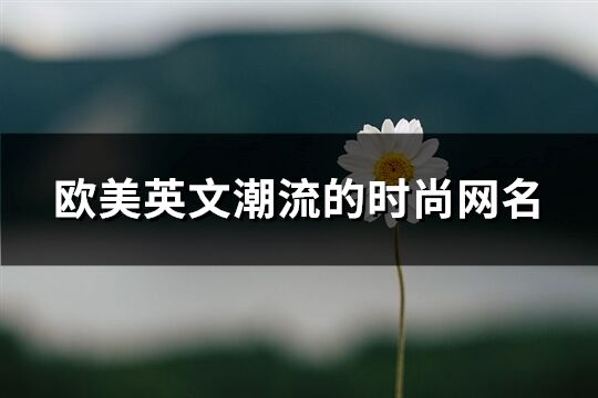 歐美英文潮流的時尚網(wǎng)名(優(yōu)選144個)