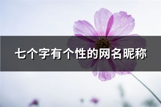 七個字有個性的網名昵稱(優選861個)