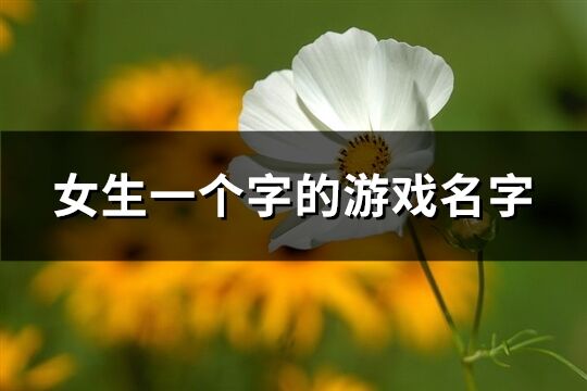 女生一個字的游戲名字(優選228個)