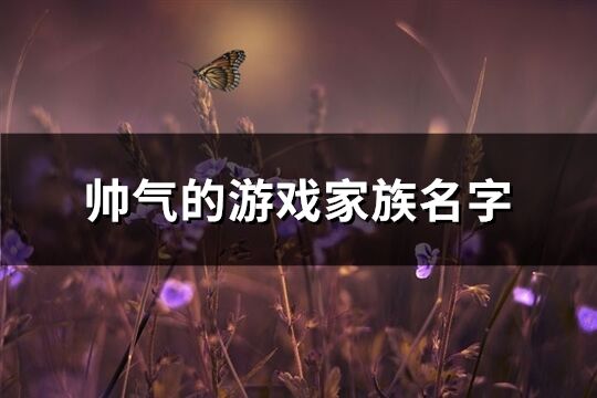 帥氣的游戲家族名字(精選238個(gè))